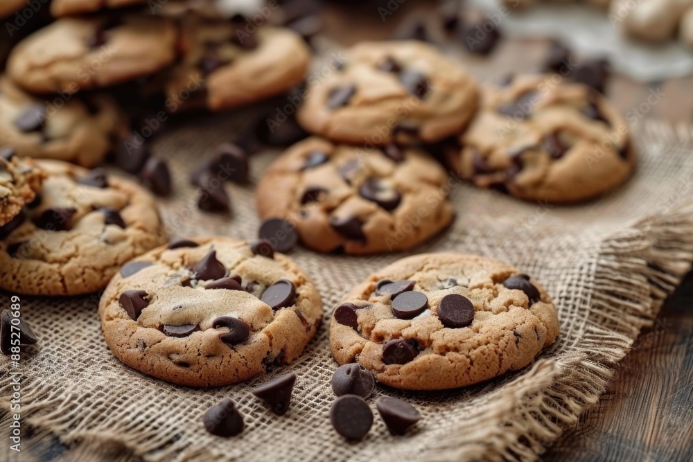 Baking Cookie. Freshly Baked Chocolate Chip Cookies for a Delicious Snack