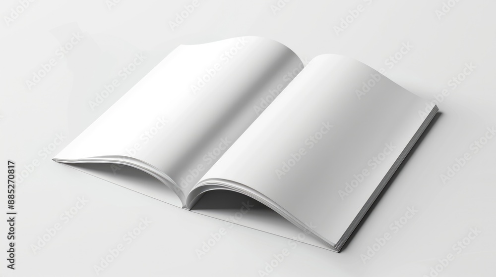 Booklet On White. Half-Folded A4 Flyer Mock-Up for Advertising and Corporate Business Booklet On White. Half-Folded A4 Flyer Mock-Up for Advertising and Corporate Business