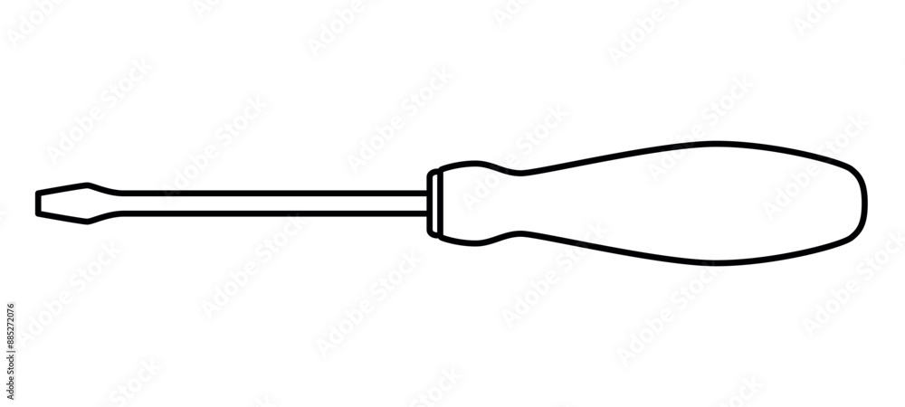 screwdriver silhouette shape, black and white vector illustration of hand tool screwdriver silhouette shape, black and white vector illustration of hand tool