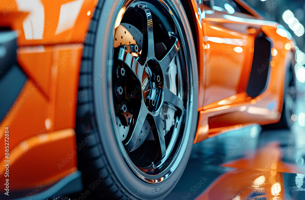 Close up of a Sports Car Wheel Close up of a Sports Car Wheel