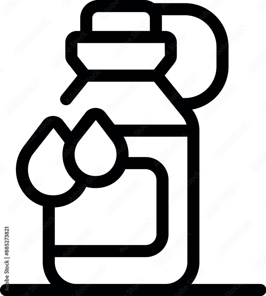 Simple line art logo featuring a bottle with water droplets, conveying a sense of purity and refreshment Simple line art logo featuring a bottle with water droplets, conveying a sense of purity and refreshment
