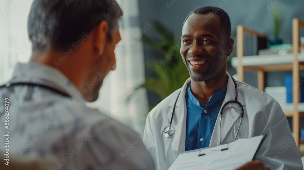The doctor is examining the patient with documents and showing x-ray images.Doctors have a meeting about a patient's case. Use the touch screeing to check the patient's health. The doctor is examining the patient with documents and showing x-ray images.Doctors have a meeting about a patient's case. Use the touch screeing to check the patient's health.