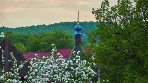 DMITROV, RUSSIA - MAY 12 2019: Alexander Nevsky Chapel in Dmitrov Kremlin, is a partially preserved 12th century old Russian fortress in the city of Dmitrov. Residence of appanage princes Dmitrov.