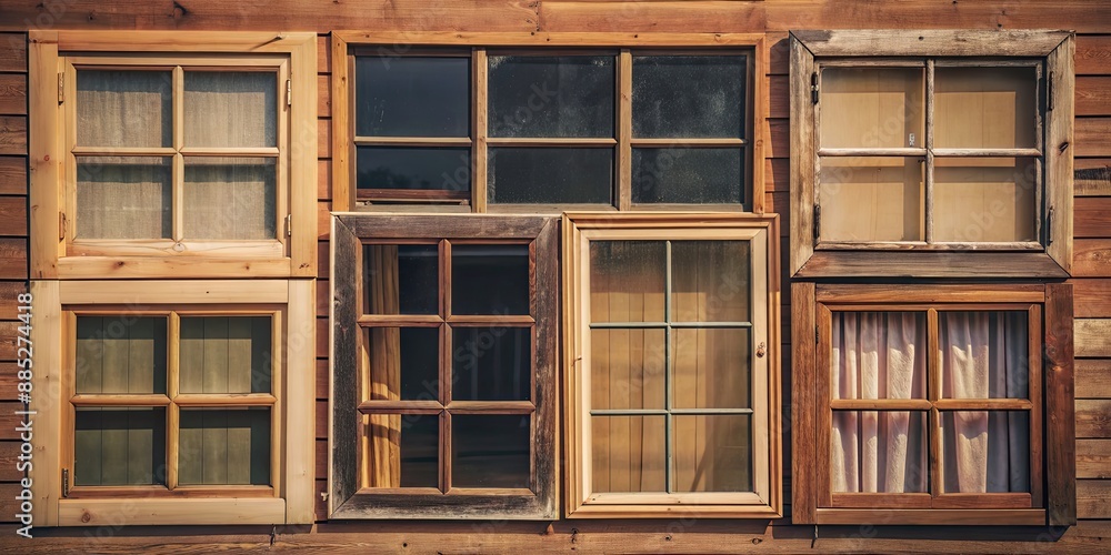 of a collection of wood and plastic windows with background, windows, collection, wood, plastic,background, of a collection of wood and plastic windows with background, windows, collection, wood, plastic,background,
