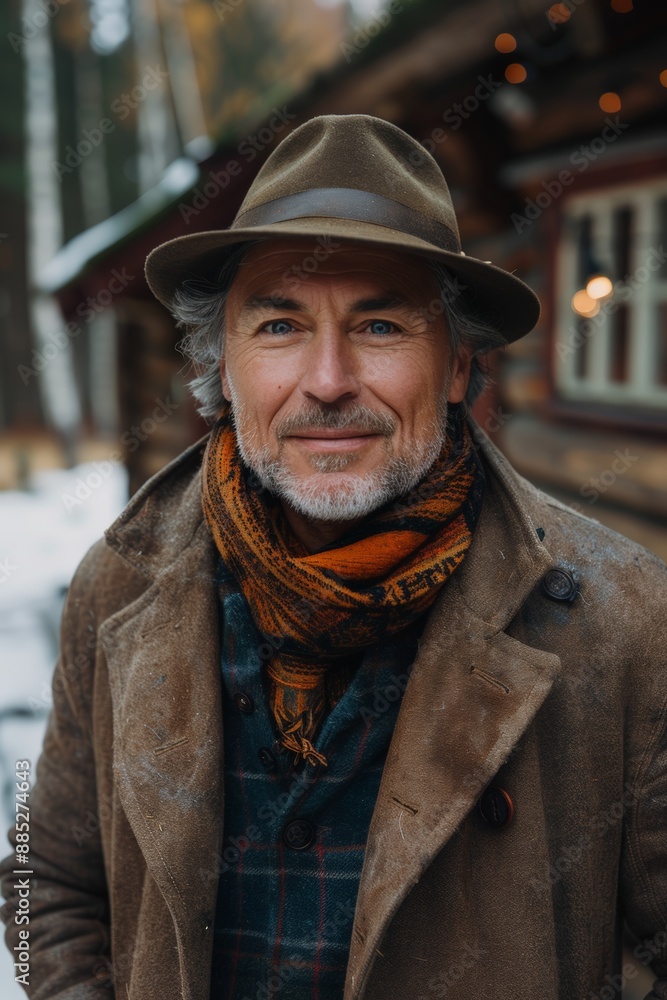 Happy man in winter outfit Happy man in winter outfit