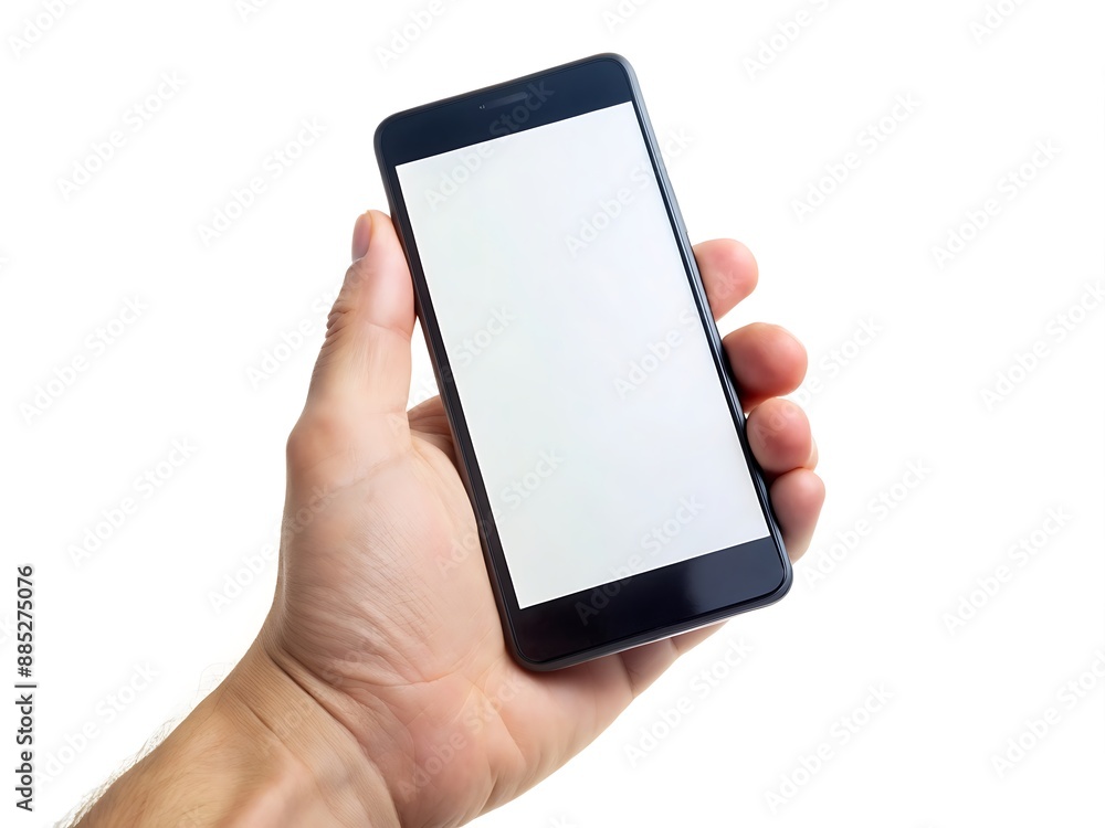 Hand Holding Smartphone With Blank Screen. Hand Holding Smartphone With Blank Screen.