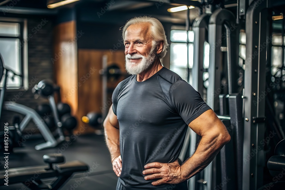 Senior Man Smiling in the Gym. Senior Man Smiling in the Gym.