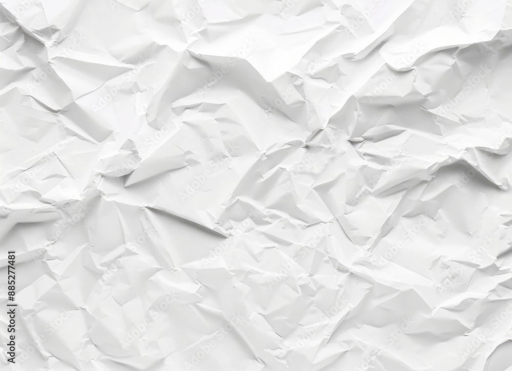 Close-up shot of crumpled white paper Close-up shot of crumpled white paper
