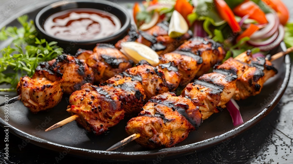Chicken kebab juicy pieces of chicken marinated img Chicken kebab juicy pieces of chicken marinated img