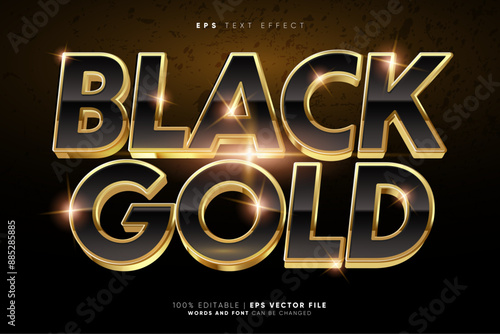 Super Luxury Black Gold 3D Text Effect