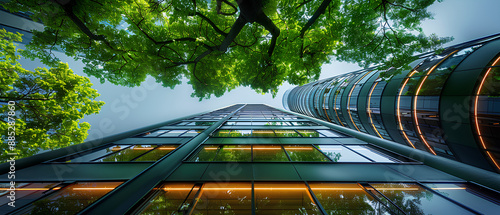 Sustainable green building in modern city environment