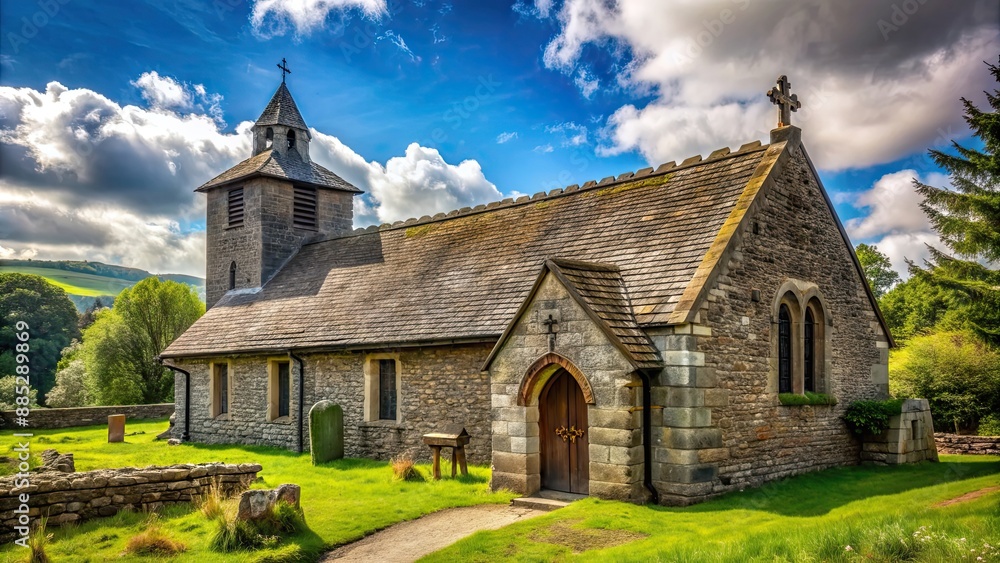 Traditional church in a rustic village setting, village, country, countryside, rural, religion, Christian, architecture Traditional church in a rustic village setting, village, country, countryside, rural, religion, Christian, architecture