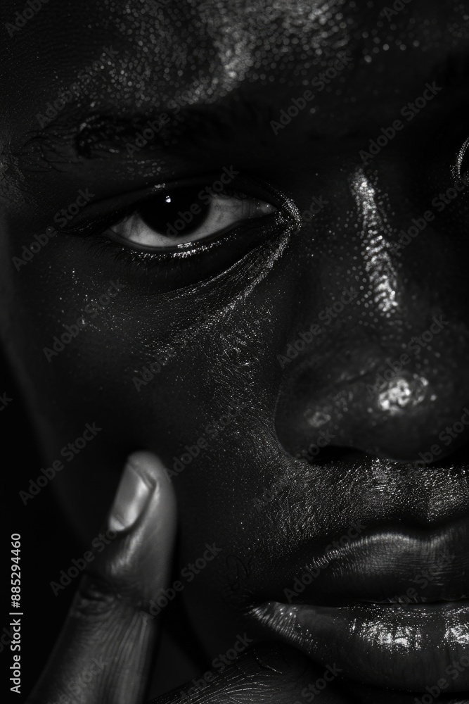 Fototapeta premium black man close up studio portrait