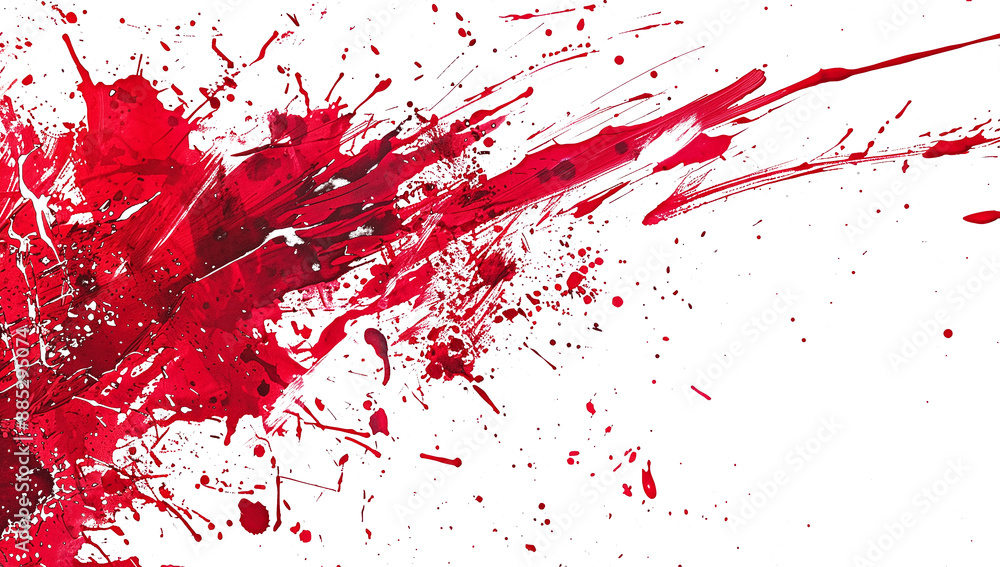 Splattered abstract red paint - creating an intense and dramatic visual effect. Splattered abstract red paint - creating an intense and dramatic visual effect.
