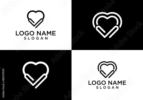 L letter heart logo vector design.