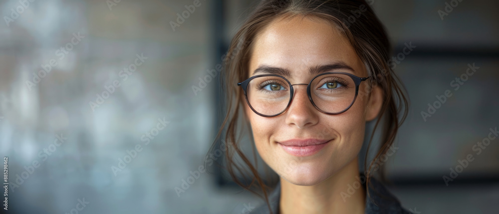 Cheerful and professional woman in modern office attire exuding positivity and energy. Cheerful and professional woman in modern office attire exuding positivity and energy.