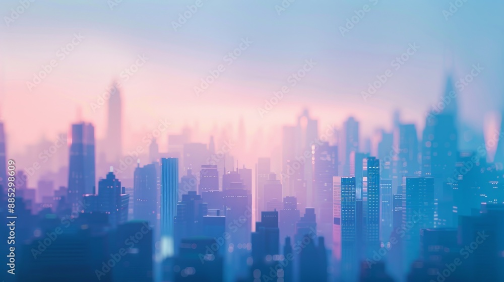 Cityscape in Pastel Hues: A Dreamlike Dawn Cityscape in Pastel Hues: A Dreamlike Dawn