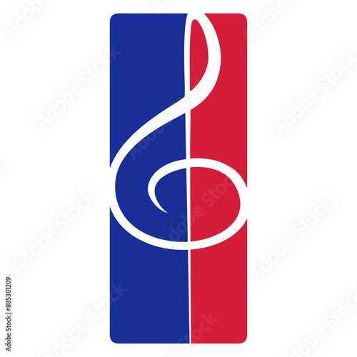 Music Clef Note French Violin Treble Musical Instrument Sound Love Icon Symbol Design