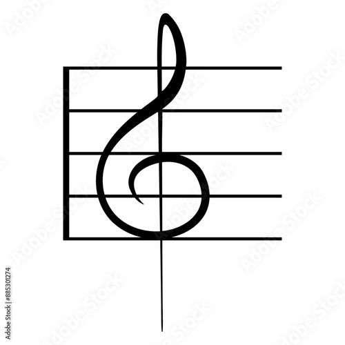 Music Clef Note French Violin Treble Musical Instrument Sound Love Icon Symbol Design