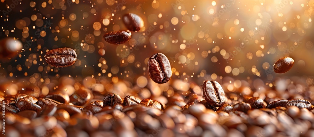 Coffee Beans in Motion - A Burst of Flavor Coffee Beans in Motion - A Burst of Flavor