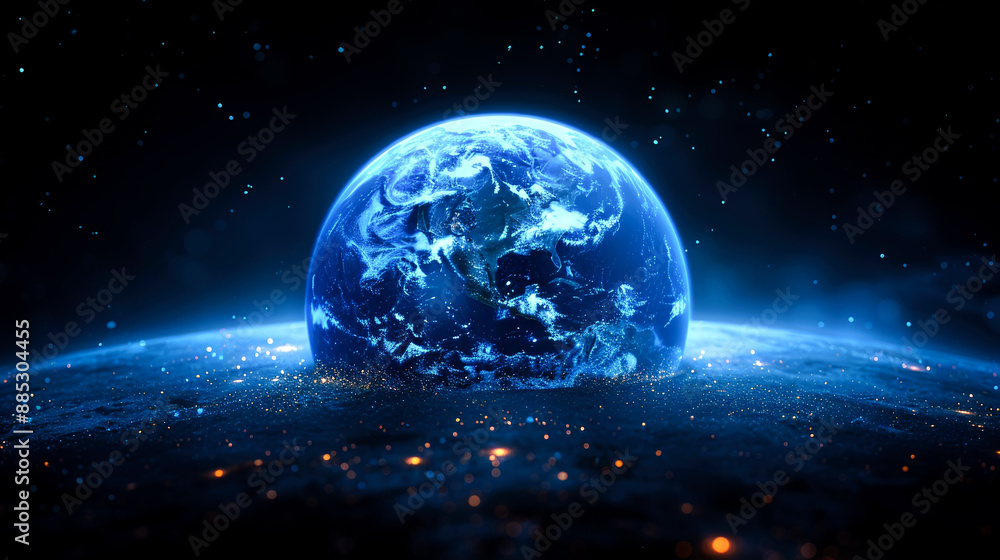 Fototapeta premium background digital earth and connected line for internet networking
