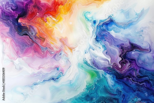 Wallpaper Mural Colorful and vibrant abstract painting with swirls of blue purple red and yellow Torontodigital.ca