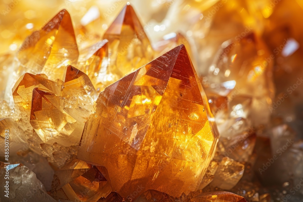 Gemstone crystals in a beautiful peach beige color. A macro shot of very close-up crystals. Gemstone crystals in a beautiful peach beige color. A macro shot of very close-up crystals.