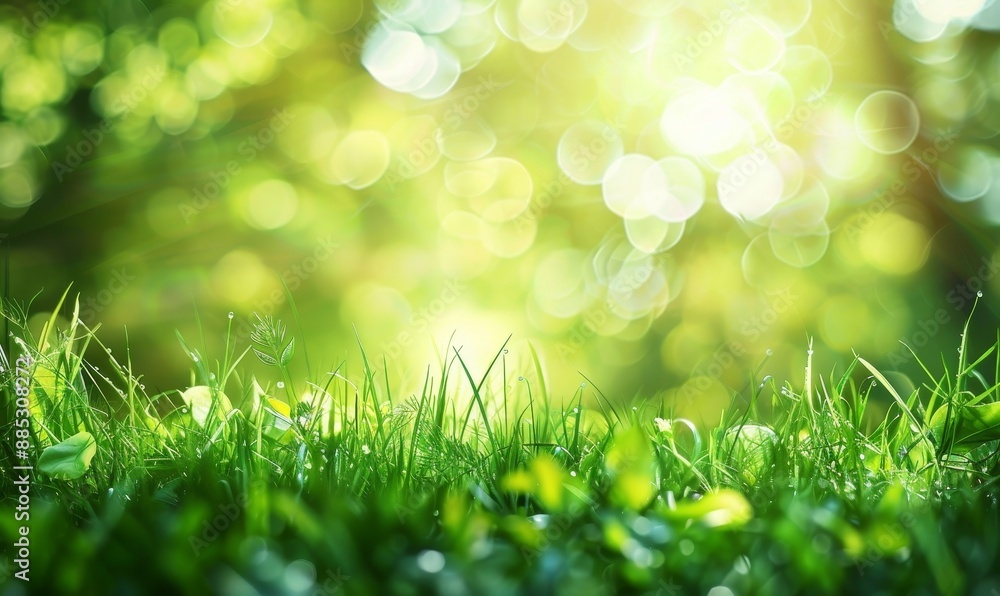 A green field with sun beams, organic abstracted, light white, light blue, bokeh A green field with sun beams, organic abstracted, light white, light blue, bokeh