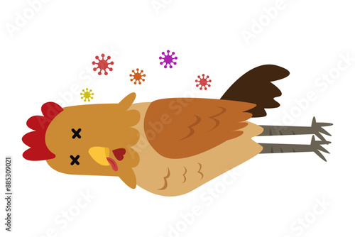 chicken death with h5n1 bird influenza virus