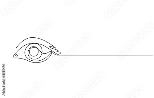 Eyes continuous one line drawing outline vector illustration, Vector illustration continuous eye one line drawing, Continuous one line drawing of female watch eye vector illustration. Premium vector.