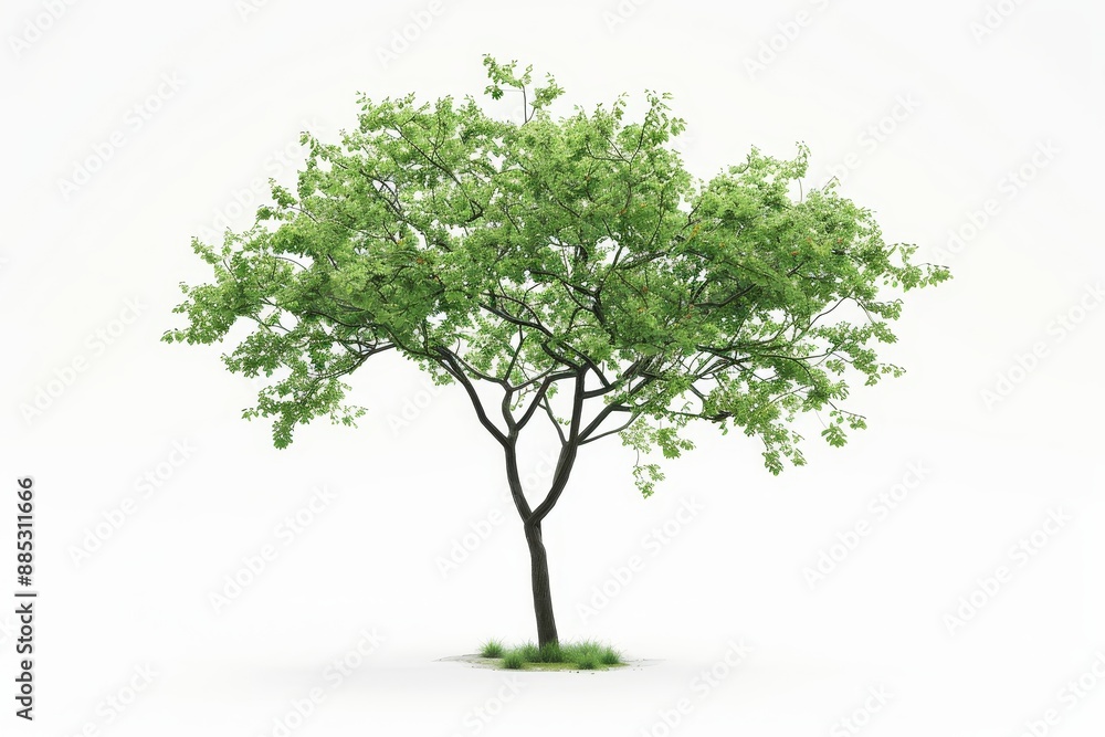 The rain tree is isolated on a white background. This is a tropical tree The rain tree is isolated on a white background. This is a tropical tree
