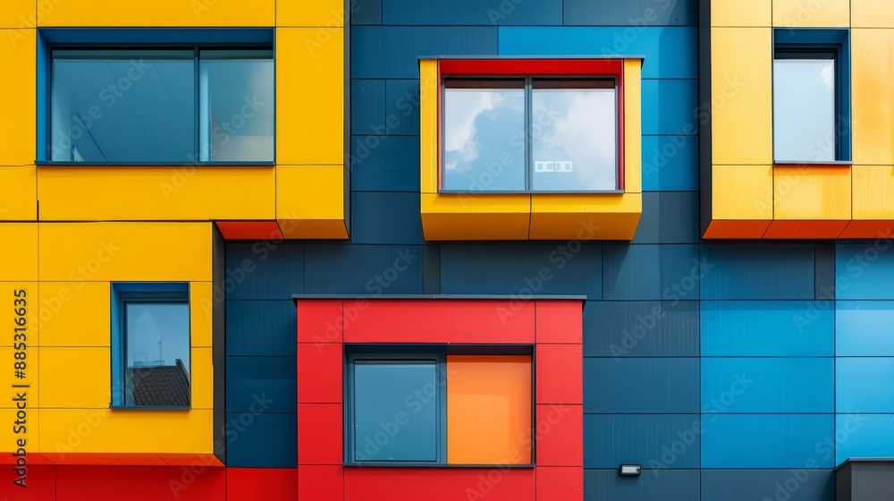 Abstract Colorful Facade of a Modern Building Abstract Colorful Facade of a Modern Building