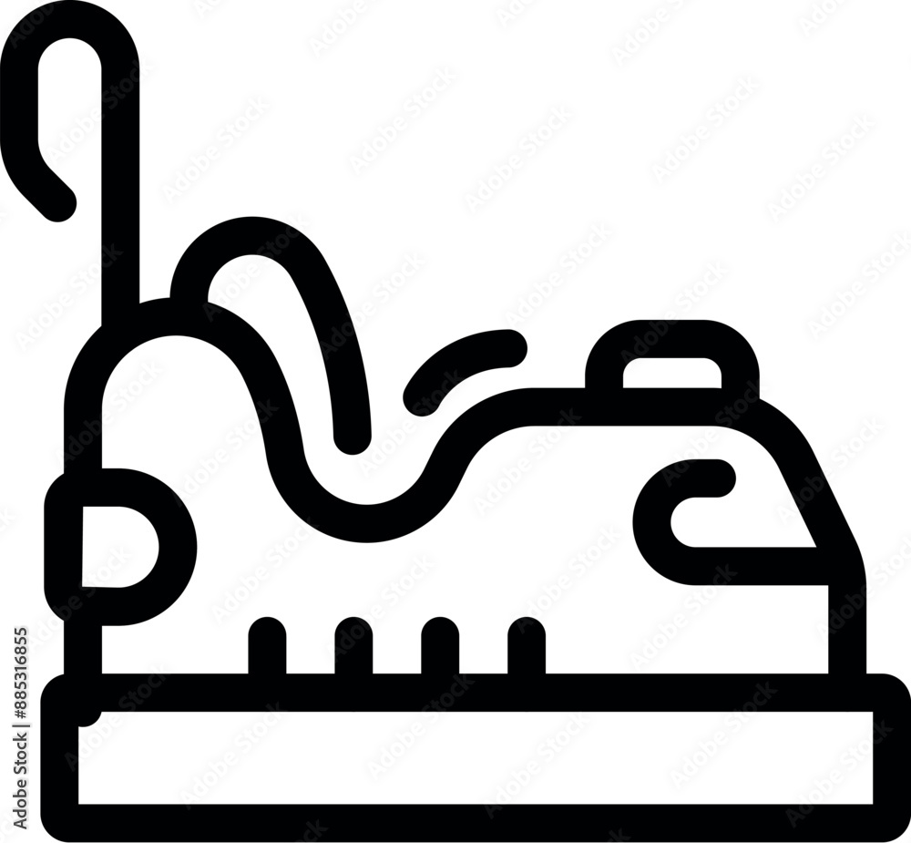 Obraz premium Line icon of a bumper car moving in an amusement park
