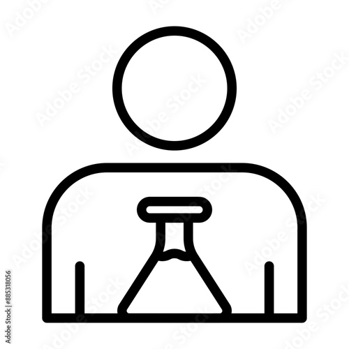Scientist Vector Line Icon Design