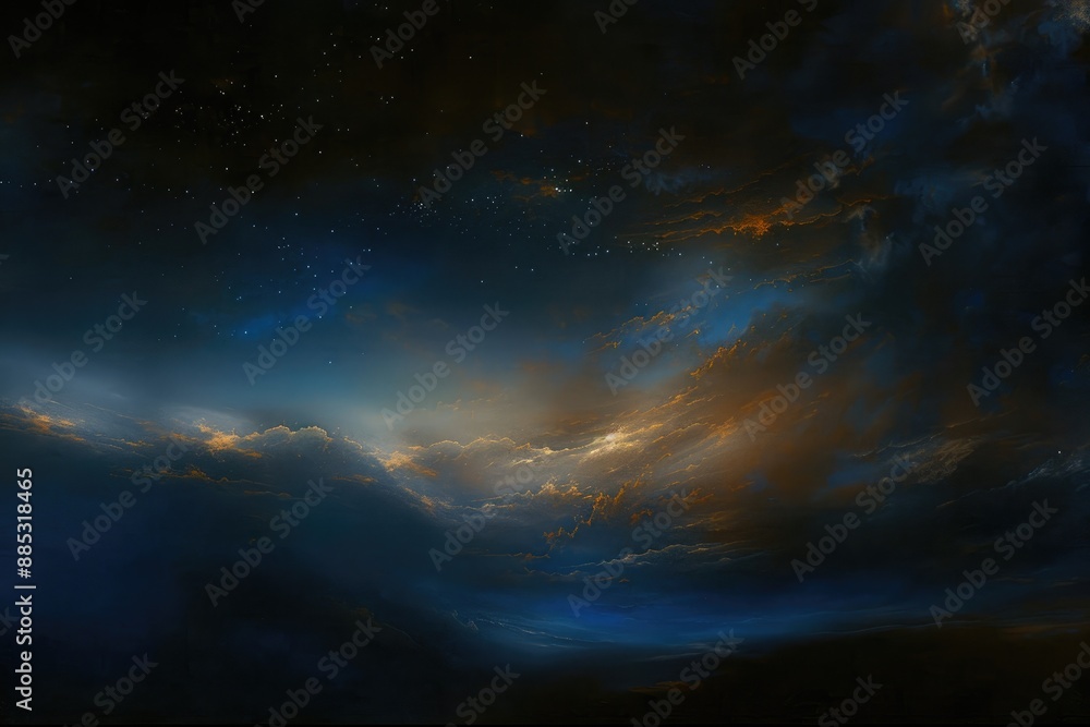 Nebulae and stars in the cosmos with vibrant colors Nebulae and stars in the cosmos with vibrant colors