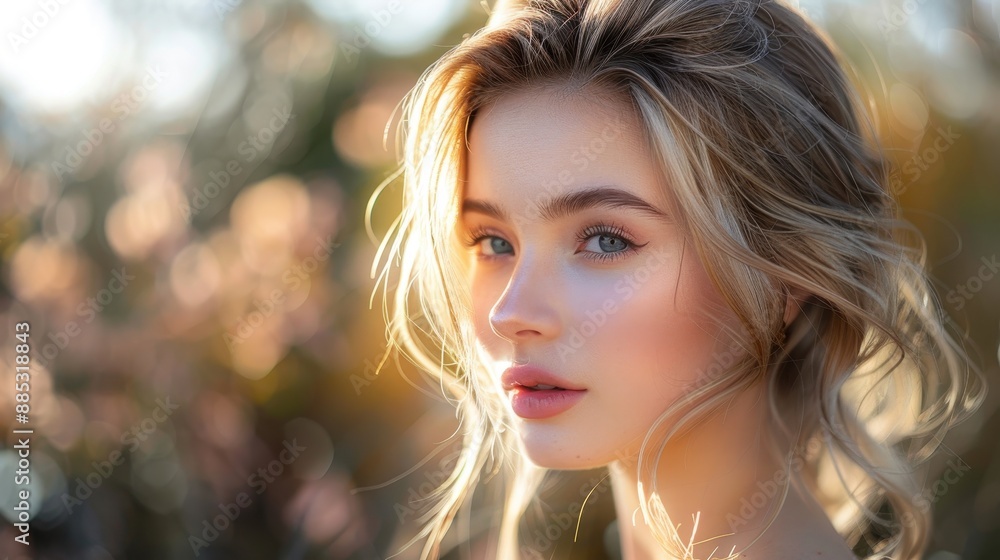 Naklejka premium A makeup artist explaining contouring in a minimalist, sophisticated setting