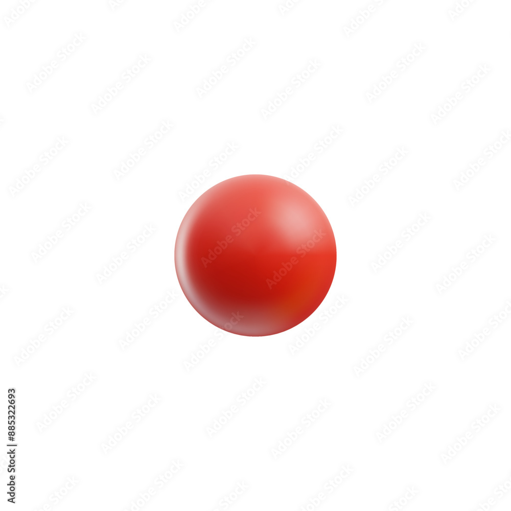 Red sphere 3D model vector icon, geometric round figure glossy surface, volume ball shape, plastic toy, game metaverse Red sphere 3D model vector icon, geometric round figure glossy surface, volume ball shape, plastic toy, game metaverse