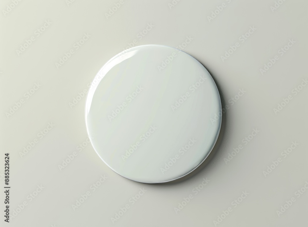 Mockup of two badges rendered in 3D on white background Mockup of two badges rendered in 3D on white background