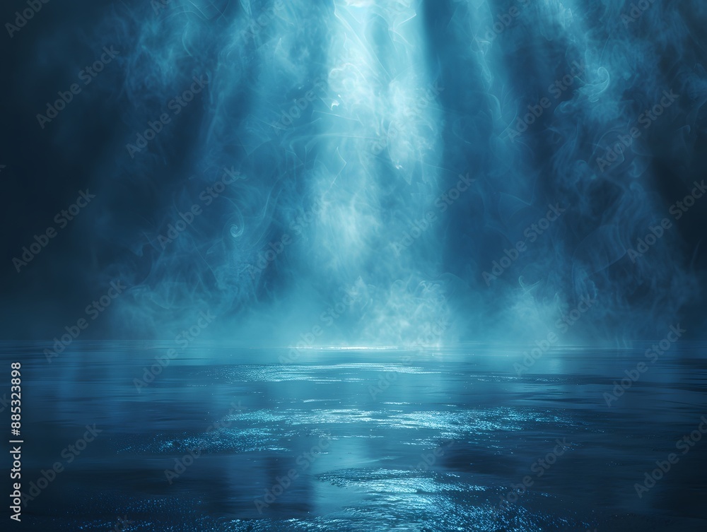Ethereal Light Beams Penetrating the Ocean Depths Ethereal Light Beams Penetrating the Ocean Depths