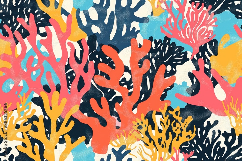 Seabed Abstract with Coral Reefs Seabed Abstract with Coral Reefs
