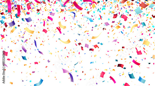 Colorful Confetti Falling: Celebration and Festive Joy