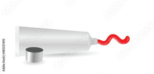 Toothpaste tube mockup vector illustration on white isolated