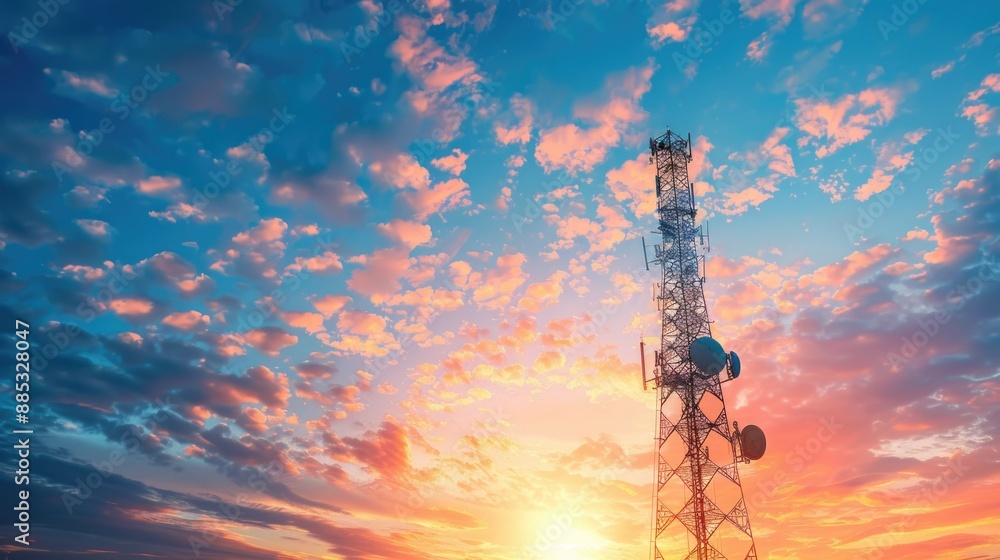 A tellecommunication tower. A tellecommunication tower.