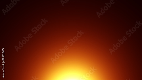 Glowing light in the dark background of an orange gradient.film texture burn overlay, Lens Optical Flare, Film Dust Overlay Effect, Vintage, copy space