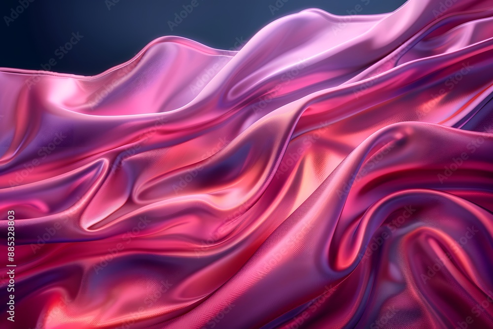 Obraz premium Luxurious Waves of Pink and Purple Satin Fabric