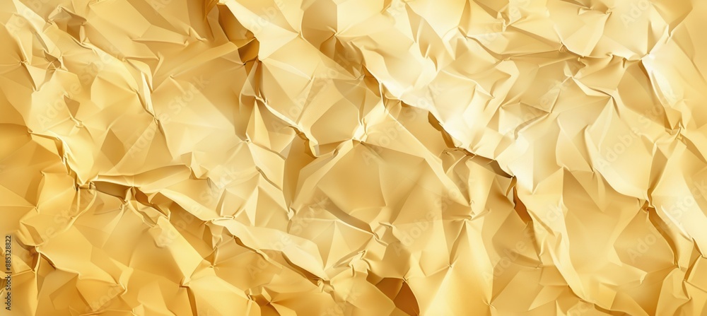 Abstract background of golden crumpled paper with soft shadows. Abstract background of golden crumpled paper with soft shadows.