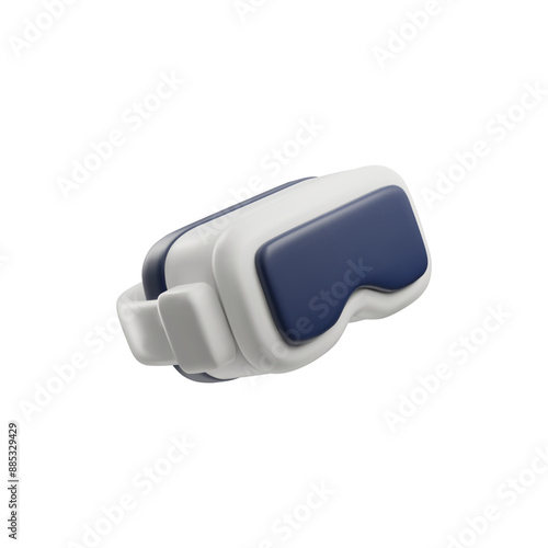 Realistic vector 3D illustration of a VR gaming headset.