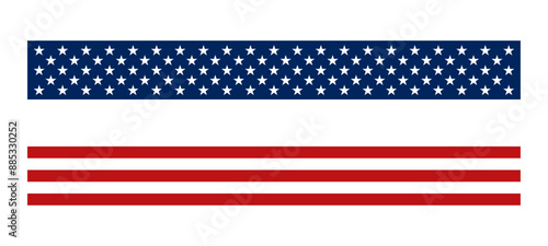 Stars and Stripes American flag ribbon set
