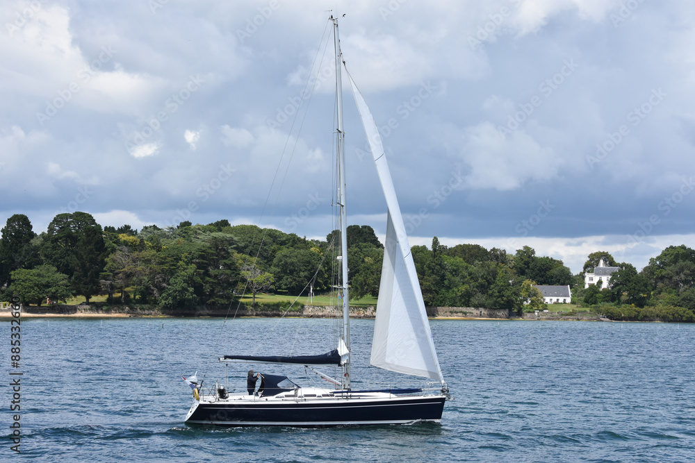 Obraz premium sailboat. Beauty of golf Of Morbihan, Brittany. France.