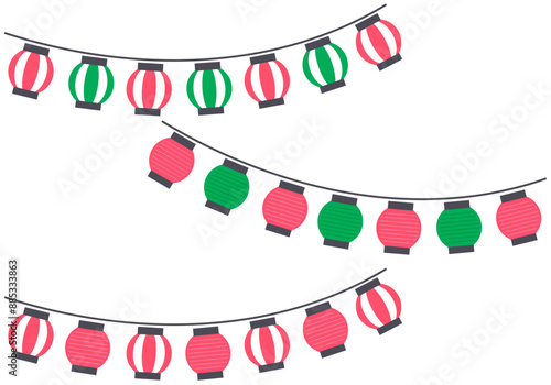 おしゃれな夏祭りのちょうちんイラスト4